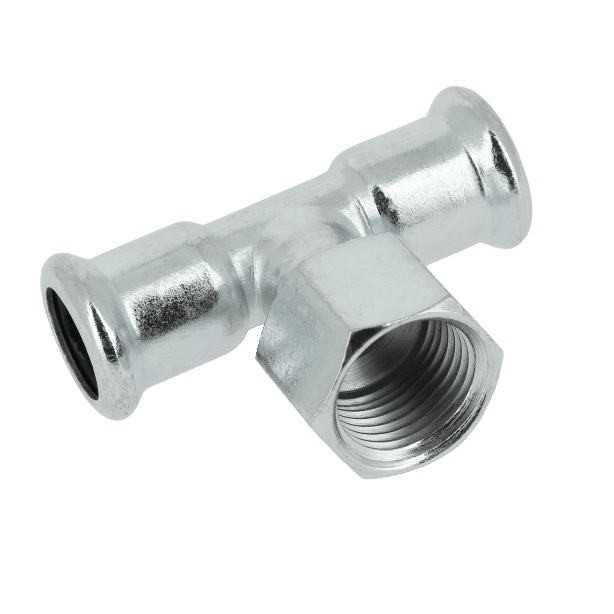 Bonfix Staalverzinkt Press x Binnendraad x Knel T-koppeling (CV) | 22 x 3/4 x 22