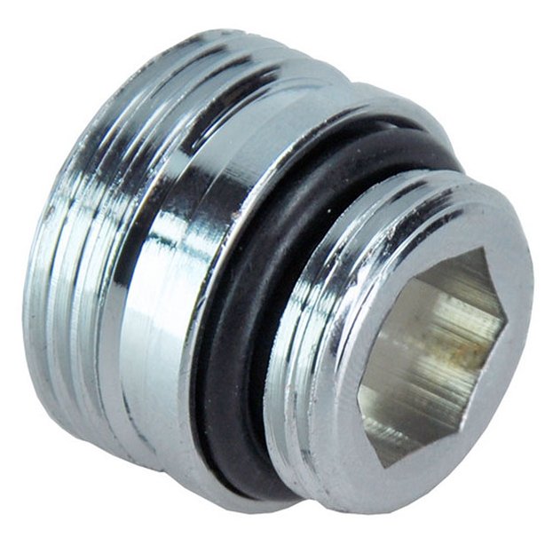 Adaptor 3/4" x 1/2", midden-onderaansluiting, chroom