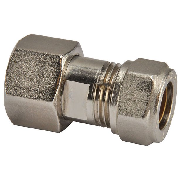 Riko gaskoppeling M24 x 15 mm knel, vernikkeld