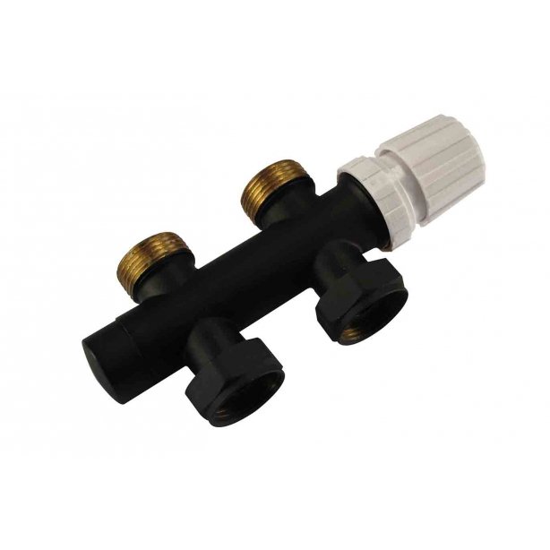 Thermostatisch onderblok 3/4", recht, mat zwart