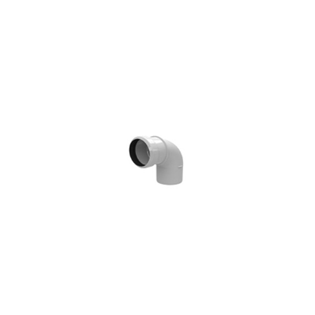 Safe-PP Rookgasbocht 90° x Ø80 mm Wit PP