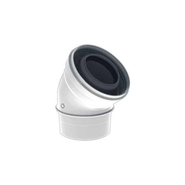 TwinSafe Bocht 45° Ø60/100 mm Concentrisch Wit PP