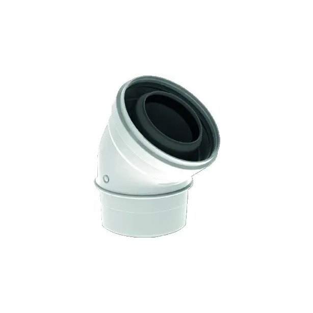 TwinSafe Bocht 45° Ø80/125 mm Concentrisch Wit PP