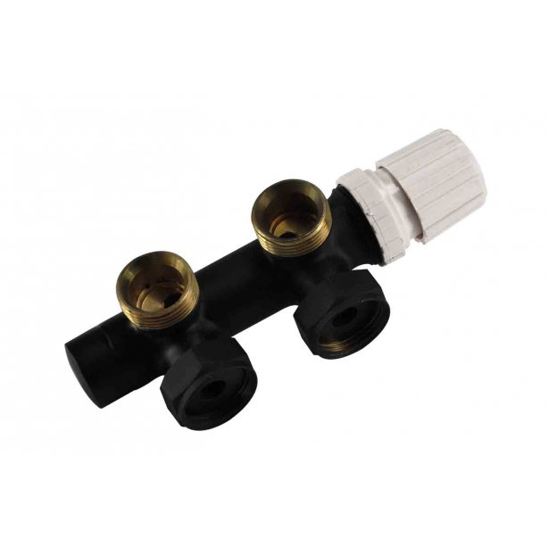 Thermostatisch onderblok 3/4", haaks-rechts, mat zwart
