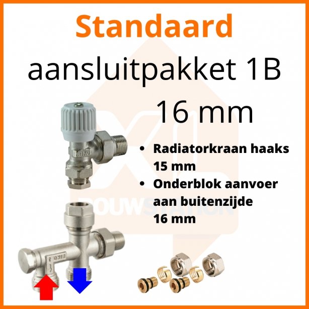 Eco 4 Standaard aansluitpakket 1B t.b.v. 16 mm buis