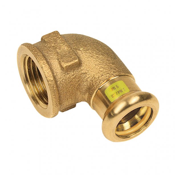 Bonfix Roodkoper Binnendraad x Press kniekoppeling (gas) | 1/2 x 22