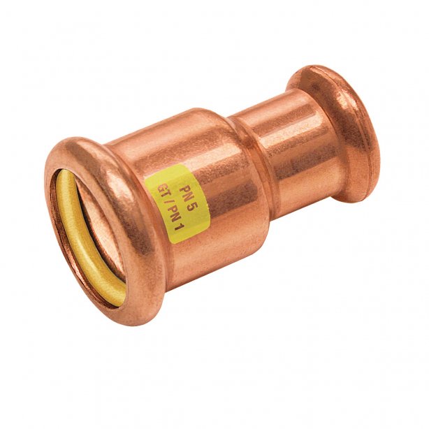 Bonfix Roodkoper Press rechte verloopkoppeling (gas) | 28 x 22