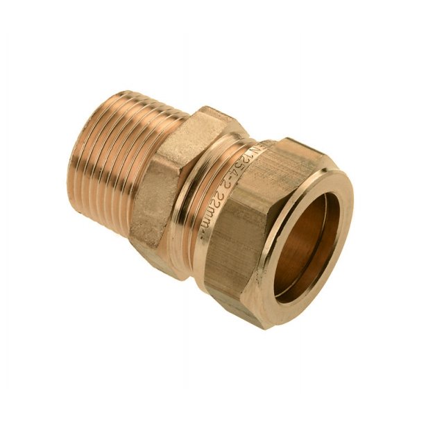 Bonfix Messing Buitendraad x Knel puntstuk | 1 1/4 x 35