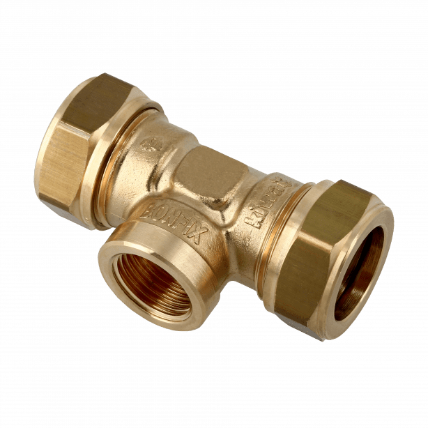 Bonfix Messing Knel x Binnendraad x Knel T-koppeling | 35 x 1/2 x 35