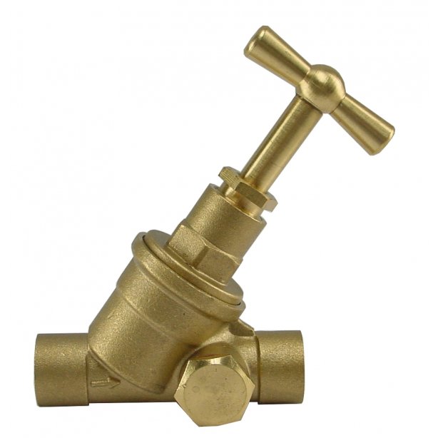 Riko Gastec stopkraan 22 mm capillair x capillair met aftapgelegenheid