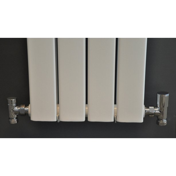 Wiesbaden Luxe radiator aansluitset, haaks, chroom