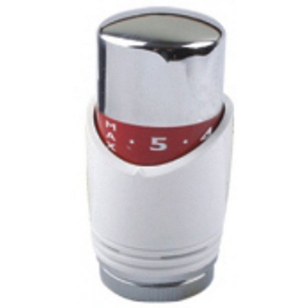 Luxe thermostaatknop M30, wit/chroom