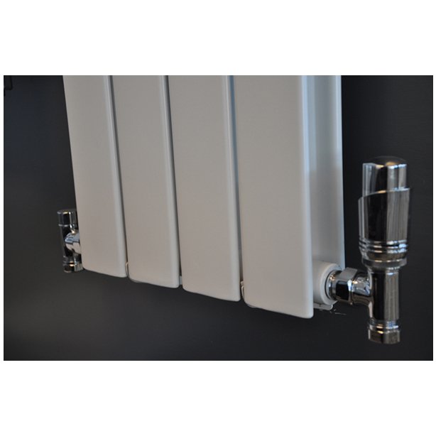 Wiesbaden Luxe thermostatische radiator aansluitset, haaks, chroom