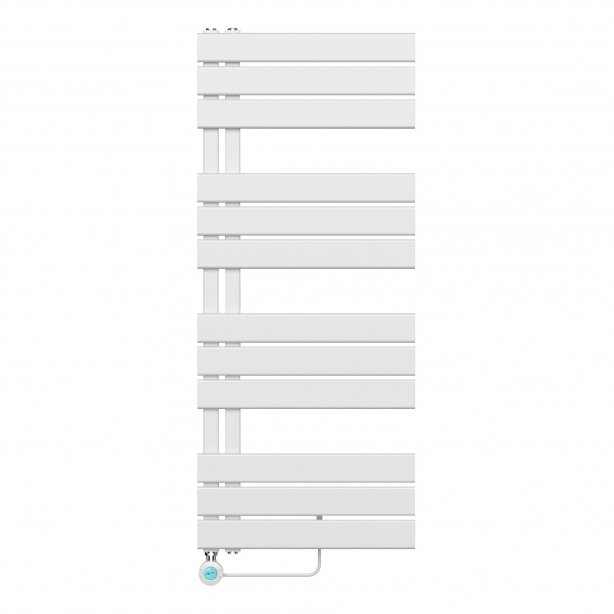 1200x500 – 593 Watt | elektrische handdoekradiator wit | links aansluiting/comb