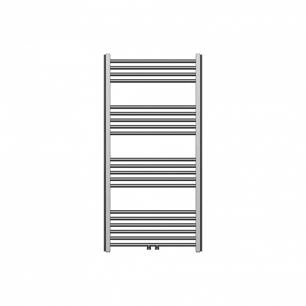 1200x600 414 watt | handdoekradiator gunmetal grijs midden aansluiting
