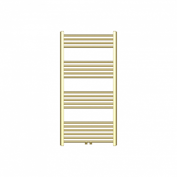 1200x600 414 Watt | Handdoekradiator Geborsteld Goud Midden Aansluiting