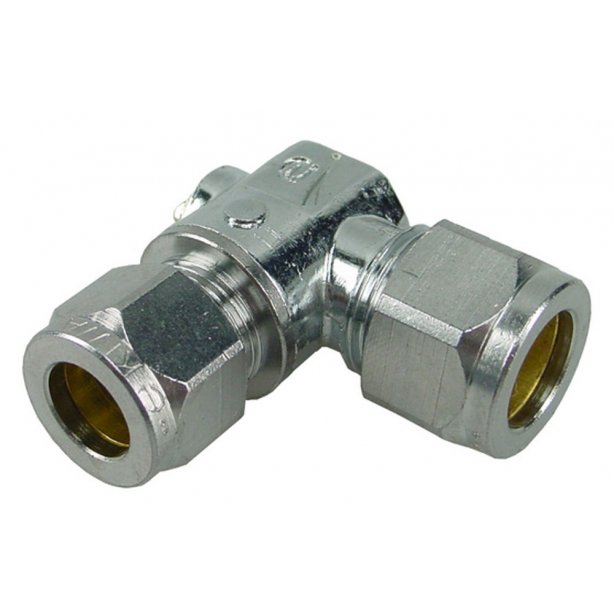 Riko chroom mini-kogelkraan haaks knel 12 mm x 12 mm