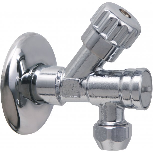 Riko Luxor hoekstopkraan met filter 1/2 x 3/8 of 10 mm knel, chroom