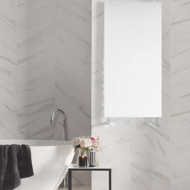 500x1600 - 906 watt | handdoekradiator vlak wit zij- & middenaansluiting