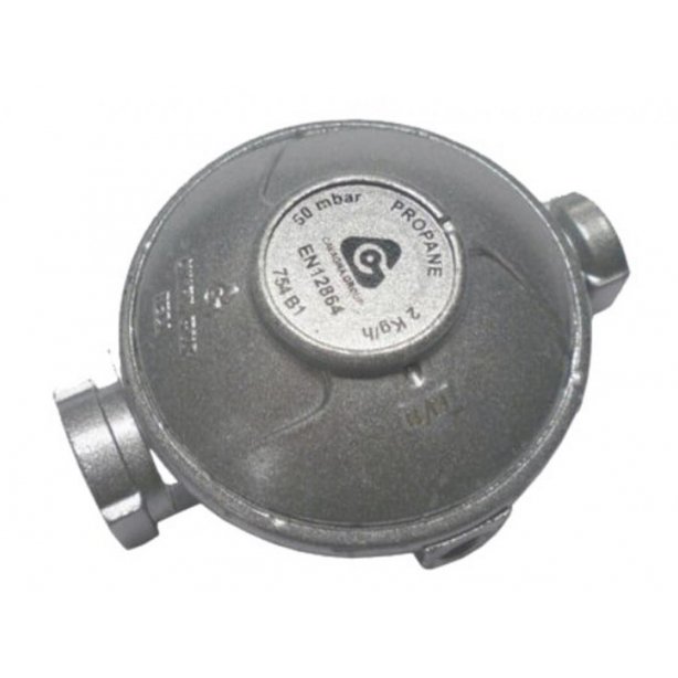 Eentraps drukregelaar 37 mbar, debiet 2 kg/u, 1/4" binnendraad x 1/4" binnendraad