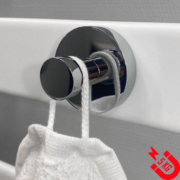 BSXL Magneet-line Chroom – Magnetische enkele haak, kleine knop